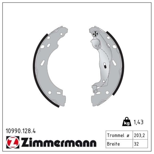 ZIMMERMANN 10990.128.4 Bremsbackensatz