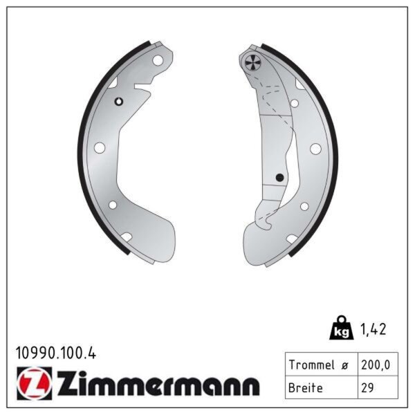 ZIMMERMANN 10990.100.4 Bremsbackensatz