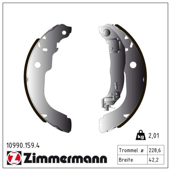 ZIMMERMANN 10990.159.4 Bremsbackensatz