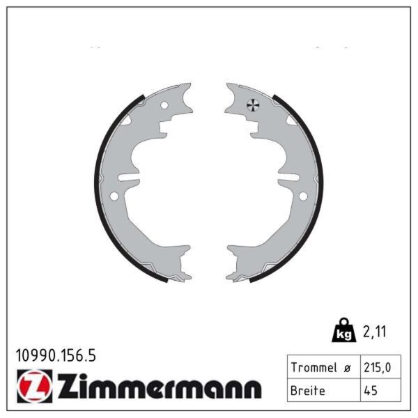 ZIMMERMANN 10990.156.5 Bremsbackensatz, Feststellbremse