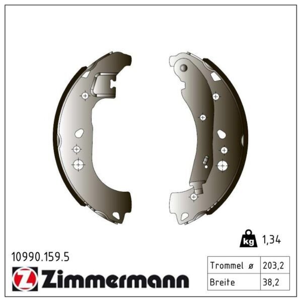 ZIMMERMANN 10990.159.5 Bremsbackensatz
