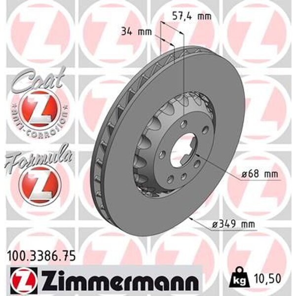 ZIMMERMANN 100.3386.75 Bremsscheibe