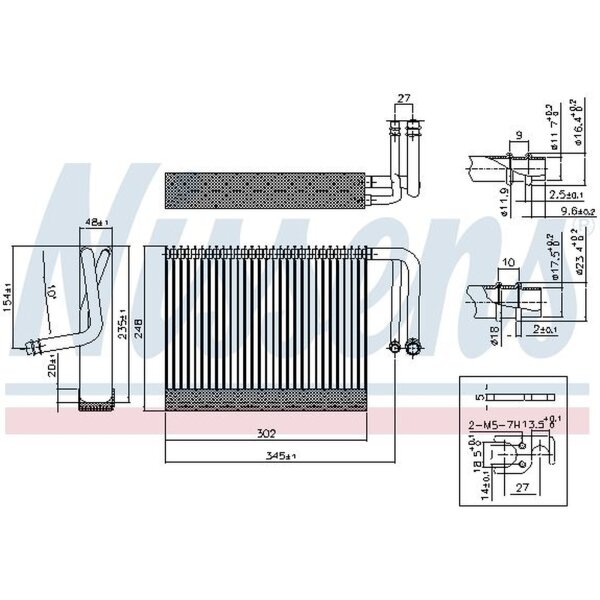 NISSENS 92327 Verdampfer, Klimaanlage