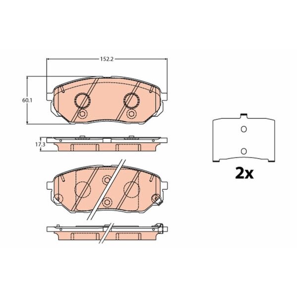 TRW GDB2195 Bremsbelagsatz, Scheibenbremse