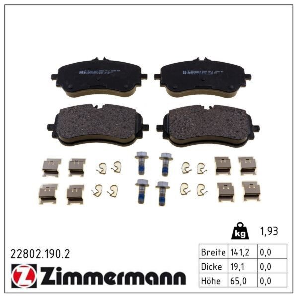 ZIMMERMANN 22802.190.2 Bremsbelagsatz, Scheibenbremse