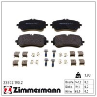 ZIMMERMANN 22802.190.2 Bremsbelagsatz, Scheibenbremse