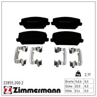 ZIMMERMANN 22855.200.2 Bremsbelagsatz, Scheibenbremse