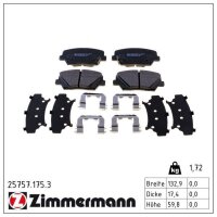 ZIMMERMANN 25757.175.3 Bremsbelagsatz, Scheibenbremse