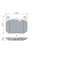BOSCH 0 986 424 331 Bremsbelagsatz, Scheibenbremse