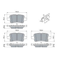 BOSCH 0 986 424 839 Bremsbelagsatz, Scheibenbremse