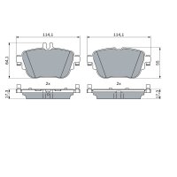 BOSCH 0 986 424 845 Bremsbelagsatz, Scheibenbremse