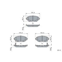 BOSCH 0 986 424 865 Bremsbelagsatz, Scheibenbremse