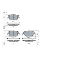 BOSCH 0 986 424 868 Bremsbelagsatz, Scheibenbremse