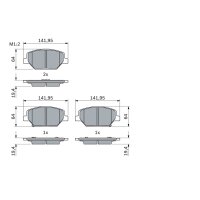 BOSCH 0 986 424 869 Bremsbelagsatz, Scheibenbremse