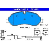 ATE 13.0460-3875.2 Bremsbelagsatz, Scheibenbremse