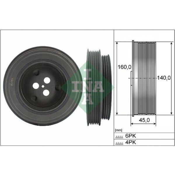 Schaeffler INA 544 0131 10 Riemenscheibe, Kurbelwelle