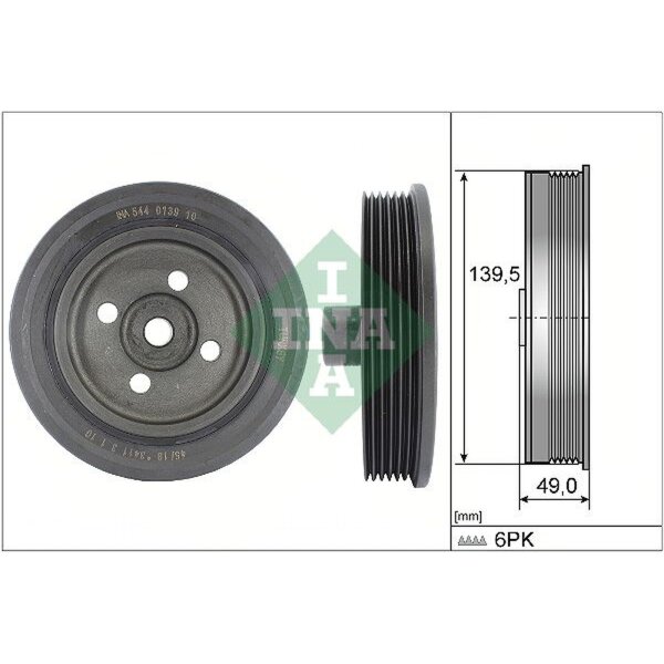 Schaeffler INA 544 0139 10 Riemenscheibe, Kurbelwelle