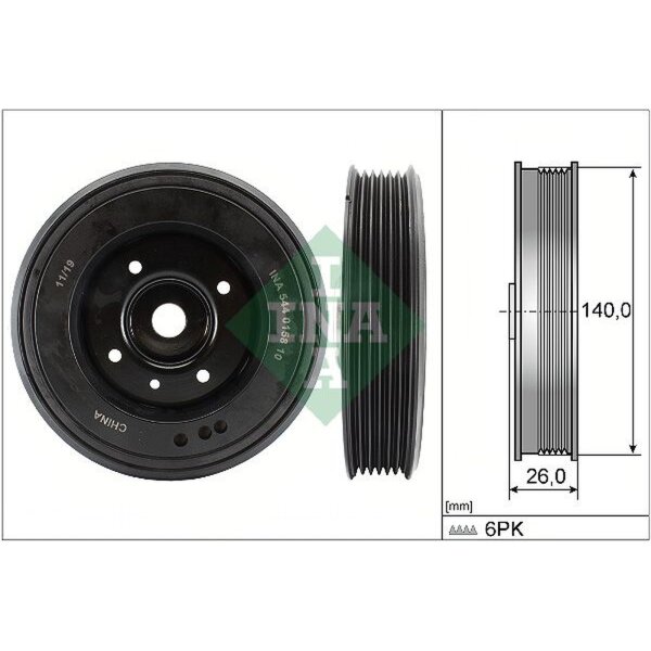 Schaeffler INA 544 0158 10 Riemenscheibe, Kurbelwelle