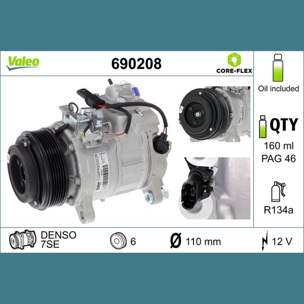 VALEO 690208 Kompressor, Klimaanlage