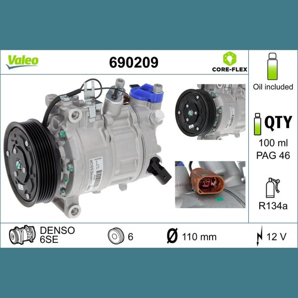 VALEO 690209 Kompressor, Klimaanlage
