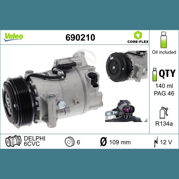 VALEO 690210 Kompressor, Klimaanlage