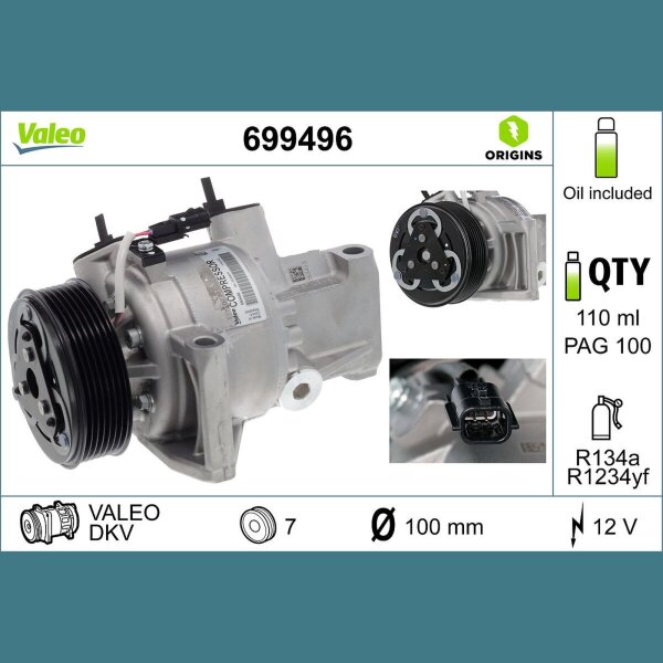 VALEO 699496 Kompressor, Klimaanlage