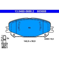 ATE 13.0460-5688.2 Bremsbelagsatz, Scheibenbremse