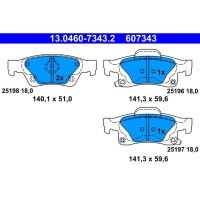 ATE 13.0460-7343.2 Bremsbelagsatz, Scheibenbremse