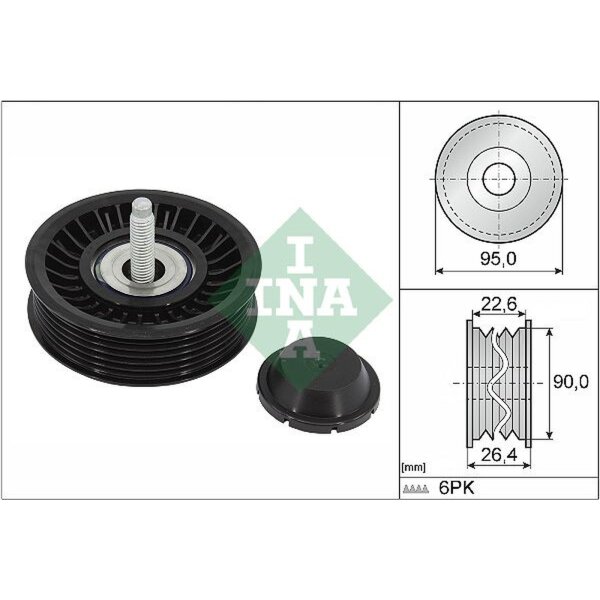 Schaeffler INA 532 0891 10 Umlenk-/Führungsrolle, Keilrippenriemen