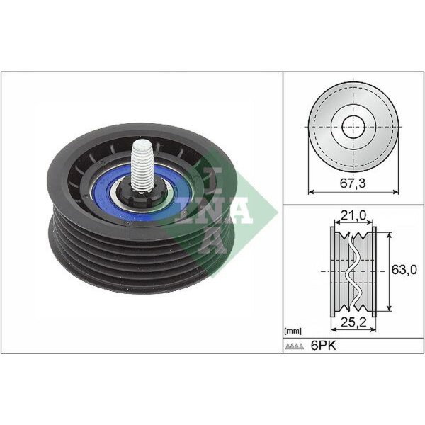 Schaeffler INA 532 0906 10 Umlenk-/Führungsrolle, Keilrippenriemen