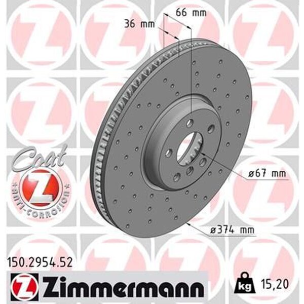 ZIMMERMANN 150.2954.52 Bremsscheibe