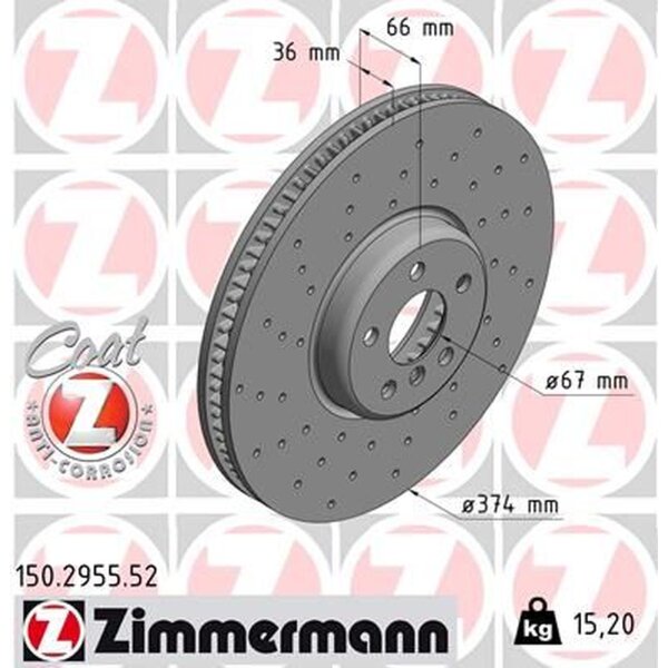 ZIMMERMANN 150.2955.52 Bremsscheibe