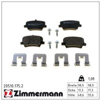 ZIMMERMANN 20510.175.2 Bremsbelagsatz, Scheibenbremse