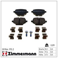 ZIMMERMANN 20764.175.2 Bremsbelagsatz, Scheibenbremse