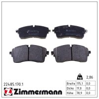 ZIMMERMANN 22485.170.1 Bremsbelagsatz, Scheibenbremse