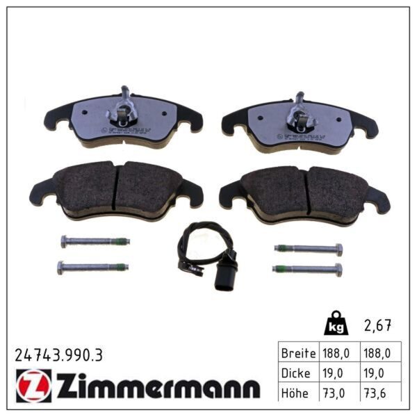 ZIMMERMANN 24743.990.3 Bremsbelagsatz, Scheibenbremse