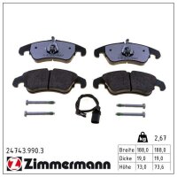 ZIMMERMANN 24743.990.3 Bremsbelagsatz, Scheibenbremse