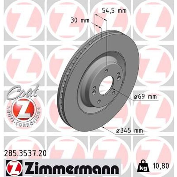 ZIMMERMANN 285.3537.20 Bremsscheibe