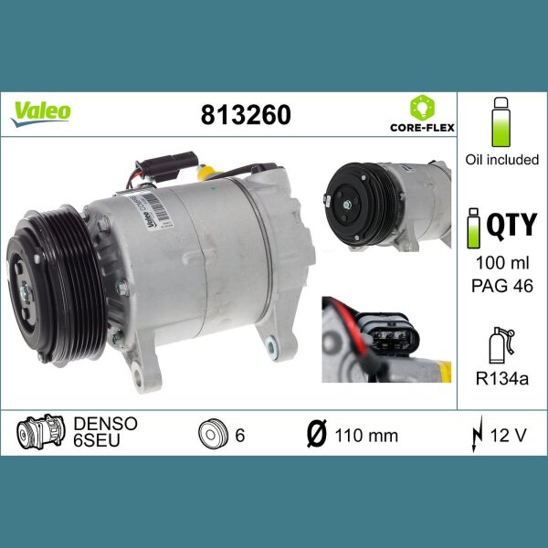 VALEO 813260 Kompressor, Klimaanlage