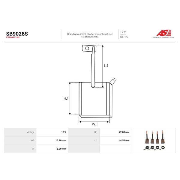 AS-PL SB9028S Kohlebürste, Starter