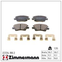 ZIMMERMANN 22334.180.2 Bremsbelagsatz, Scheibenbremse