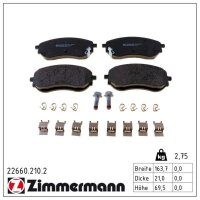 ZIMMERMANN 22660.210.2 Bremsbelagsatz, Scheibenbremse