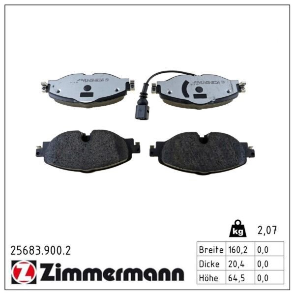 ZIMMERMANN 25683.900.2 Bremsbelagsatz, Scheibenbremse