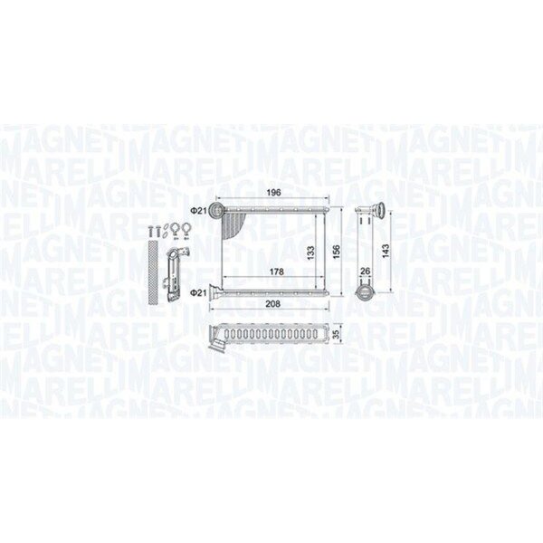 MAGNETI MARELLI 350218459000 Wärmetauscher, Innenraumheizung