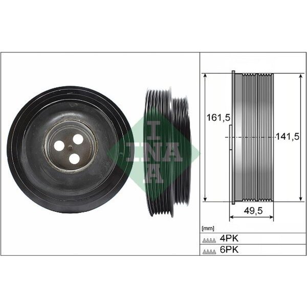 Schaeffler INA 544 0166 10 Riemenscheibe, Kurbelwelle