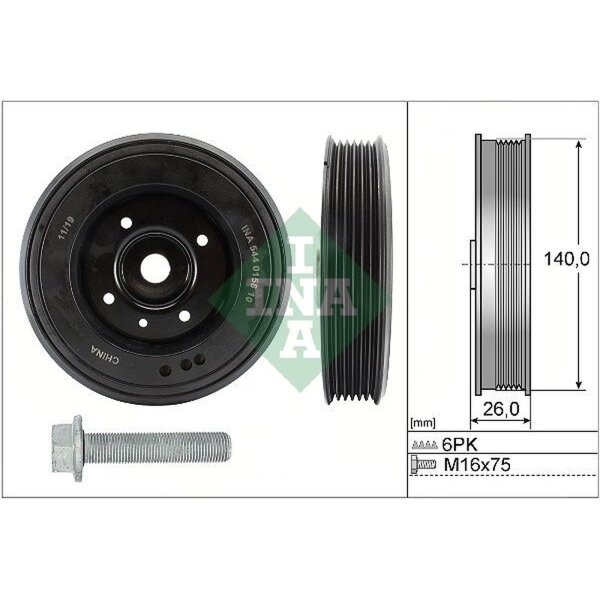 Schaeffler INA 544 0158 20 Riemenscheibe, Kurbelwelle