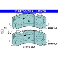 ATE 13.0470-5692.2 Bremsbelagsatz, Scheibenbremse