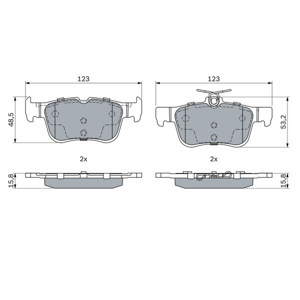 BOSCH 0 986 494 888 Bremsbelagsatz, Scheibenbremse