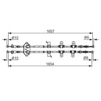 BOSCH 1 987 482 896 Seilzug, Feststellbremse