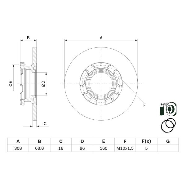 BOSCH 0 986 479 F62 Bremsscheibe